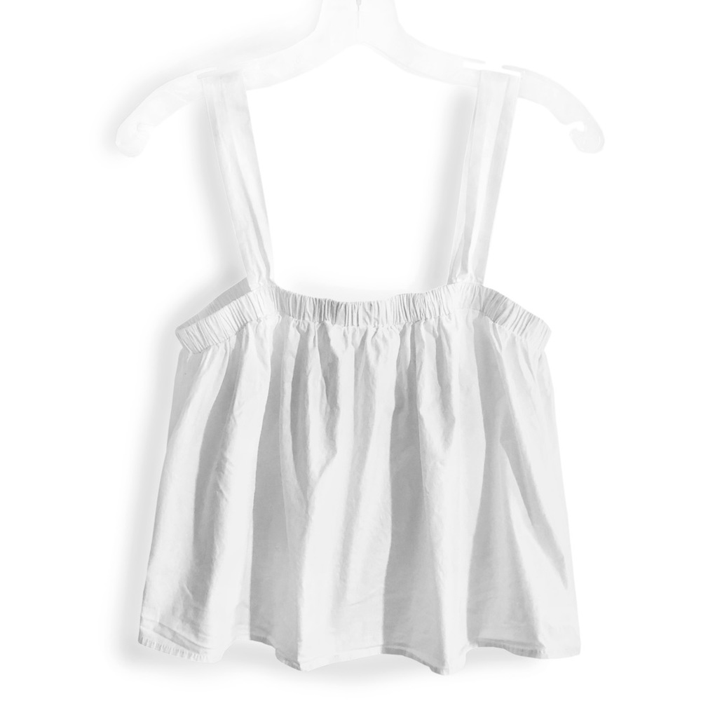 UO Kimchi Blue white flowy swing tie back crop top
